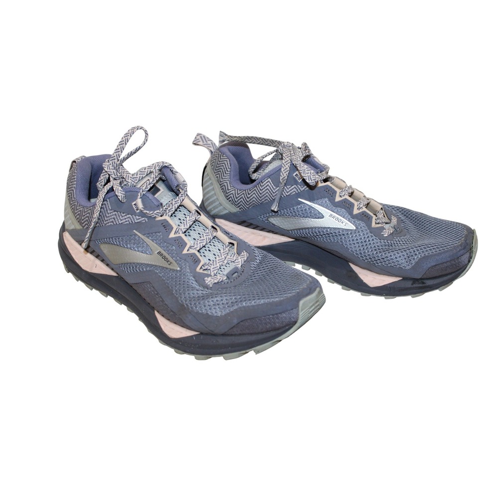 Brooks Cascadia 14 Trail Running Shoes Womens 8 Grey Pink Athletic Sneakers